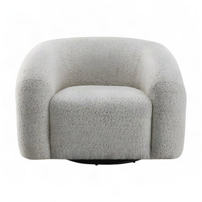 Boucle Upholstered Swivel Accent Armchair with Contemporary Style, Gray Boucle