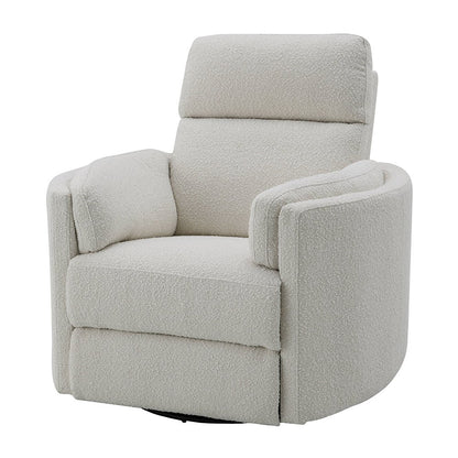 Sagen Glider Recliner w/Swivel, Beige Boucle