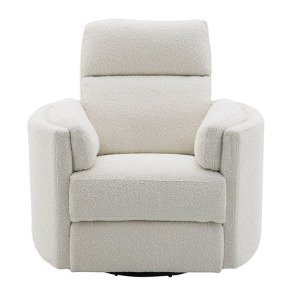 Sagen Glider Recliner w/Swivel, Beige Boucle