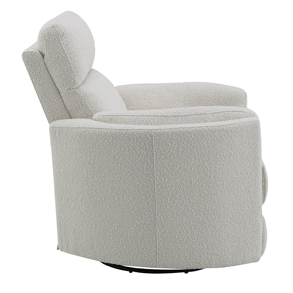 Sagen Glider Recliner w/Swivel, Beige Boucle