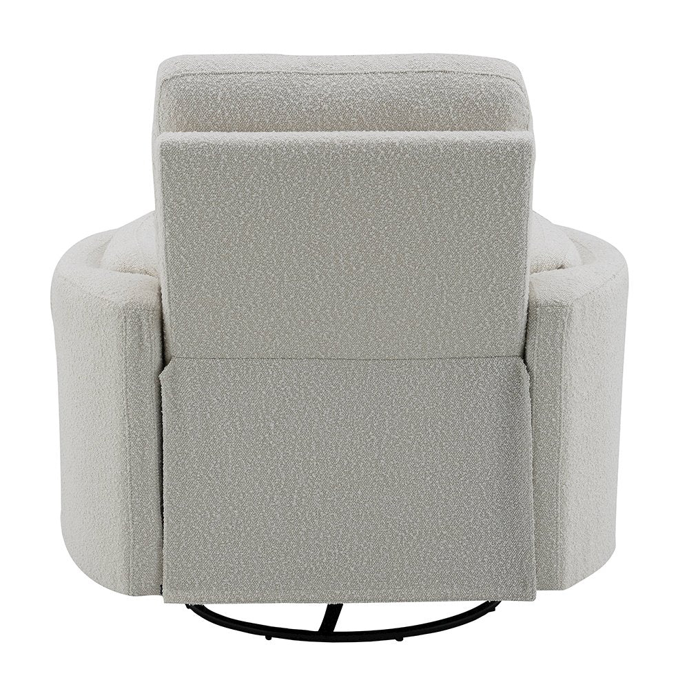 Sagen Glider Recliner w/Swivel, Beige Boucle