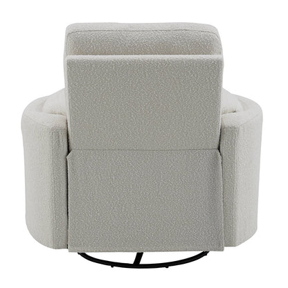 Sagen Glider Recliner w/Swivel, Beige Boucle