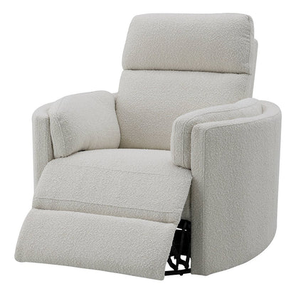 Sagen Glider Recliner w/Swivel, Beige Boucle