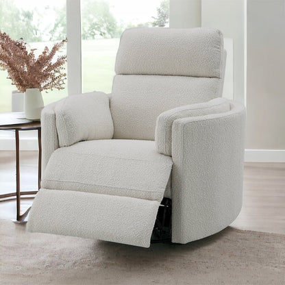 Sagen Glider Recliner w/Swivel, Beige Boucle
