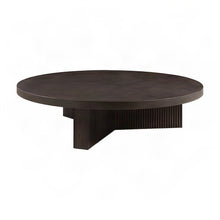 Wood Veneer Coffee Table with Contemporary Solid-Surface Top, Espresso
