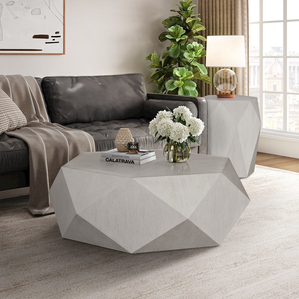 Hanniel End Table, Antique White