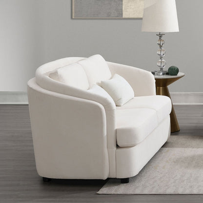 Mariko Loveseat w/2 Pillows, Beige Linen