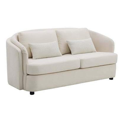 Mariko Loveseat w/2 Pillows, Beige Linen