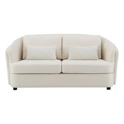 Mariko Loveseat w/2 Pillows, Beige Linen
