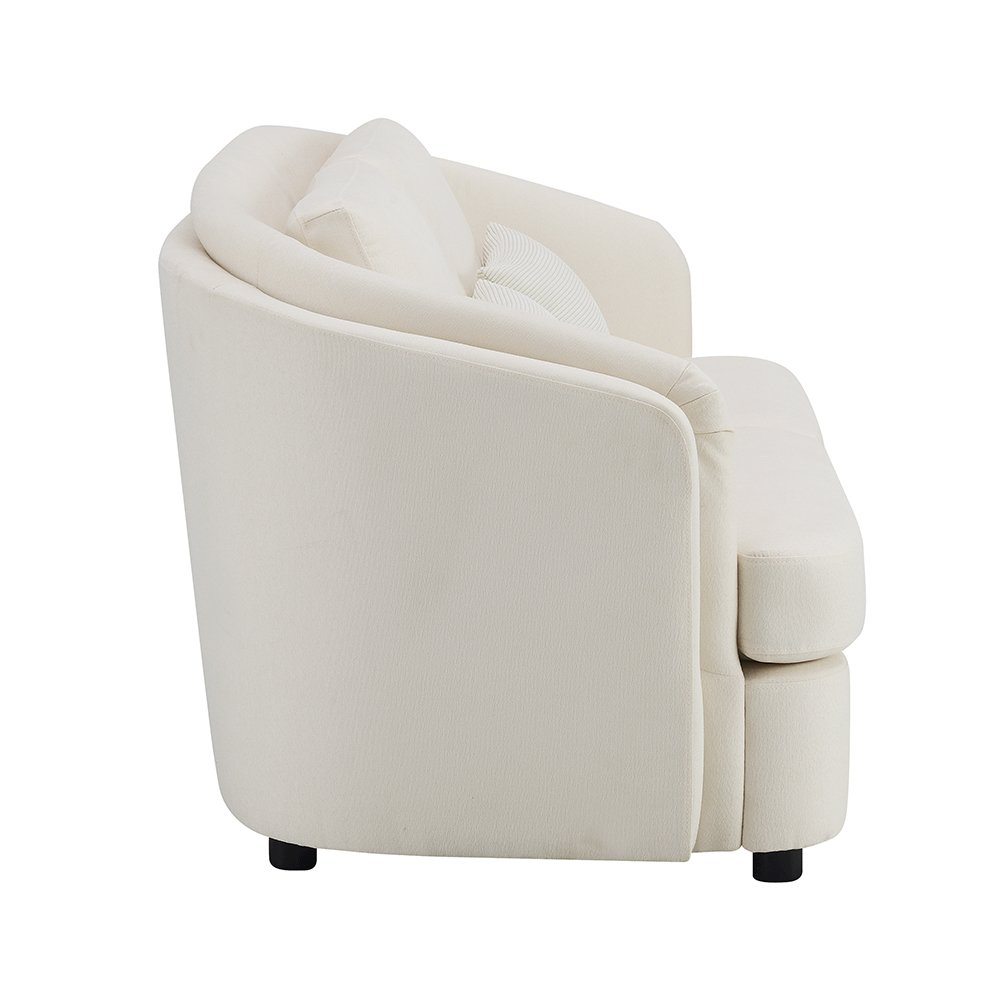 Mariko Loveseat w/2 Pillows, Beige Linen