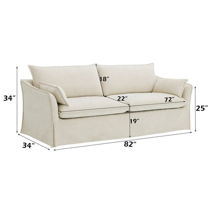 Shane Sofa w/2 Pillows, Beige Linen