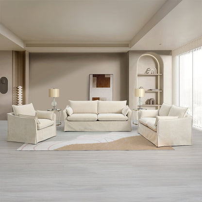 Shane Sofa w/2 Pillows, Beige Linen