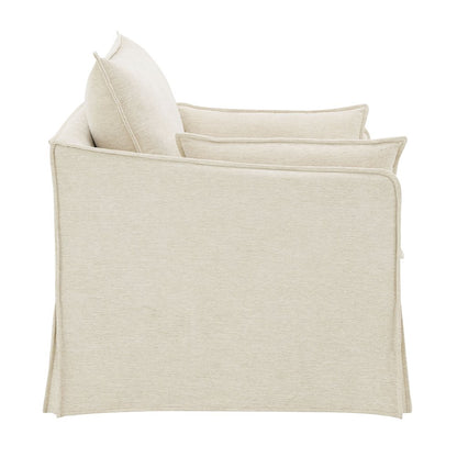 Shane Chair w/2 Pillows, Beige Linen