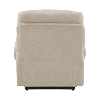 Nairi Power Recliner w/Lift, Heating & Massage, Ivory Polished Microfiber