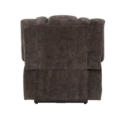 Pacay Power Recliner w/Lift, Heating & Massage, Brown Chenille