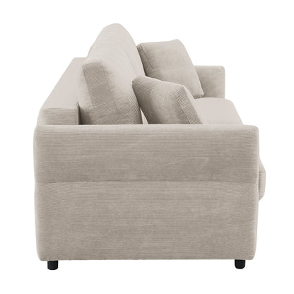 Haran Sofa w/Sleeper, Storage & 2 Pillows (Queen), Beige Fabric