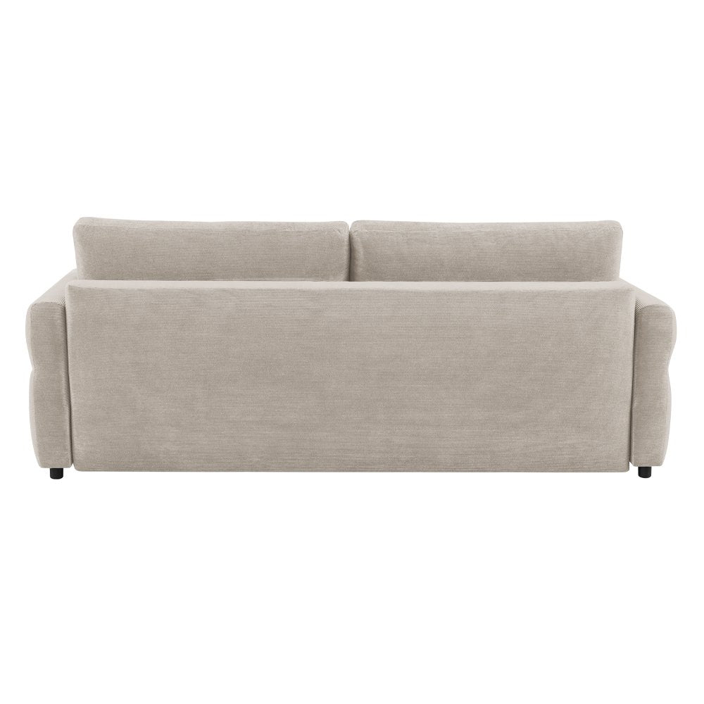 Haran Sofa w/Sleeper, Storage & 2 Pillows (Queen), Beige Fabric