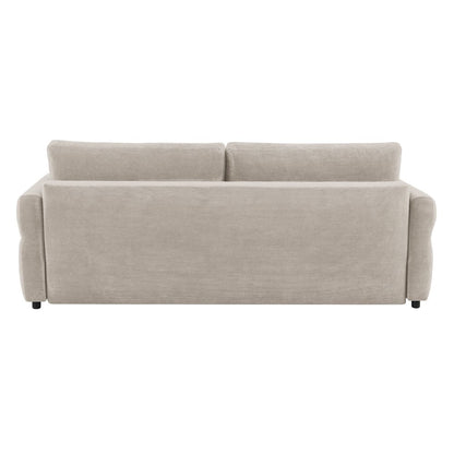 Haran Sofa w/Sleeper, Storage & 2 Pillows (Queen), Beige Fabric