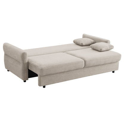 Haran Sofa w/Sleeper, Storage & 2 Pillows (Queen), Beige Fabric