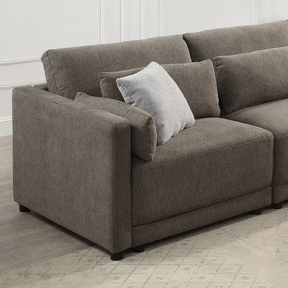 Rylie Modular - LF Chair w/3 Pillows, Brown Linen