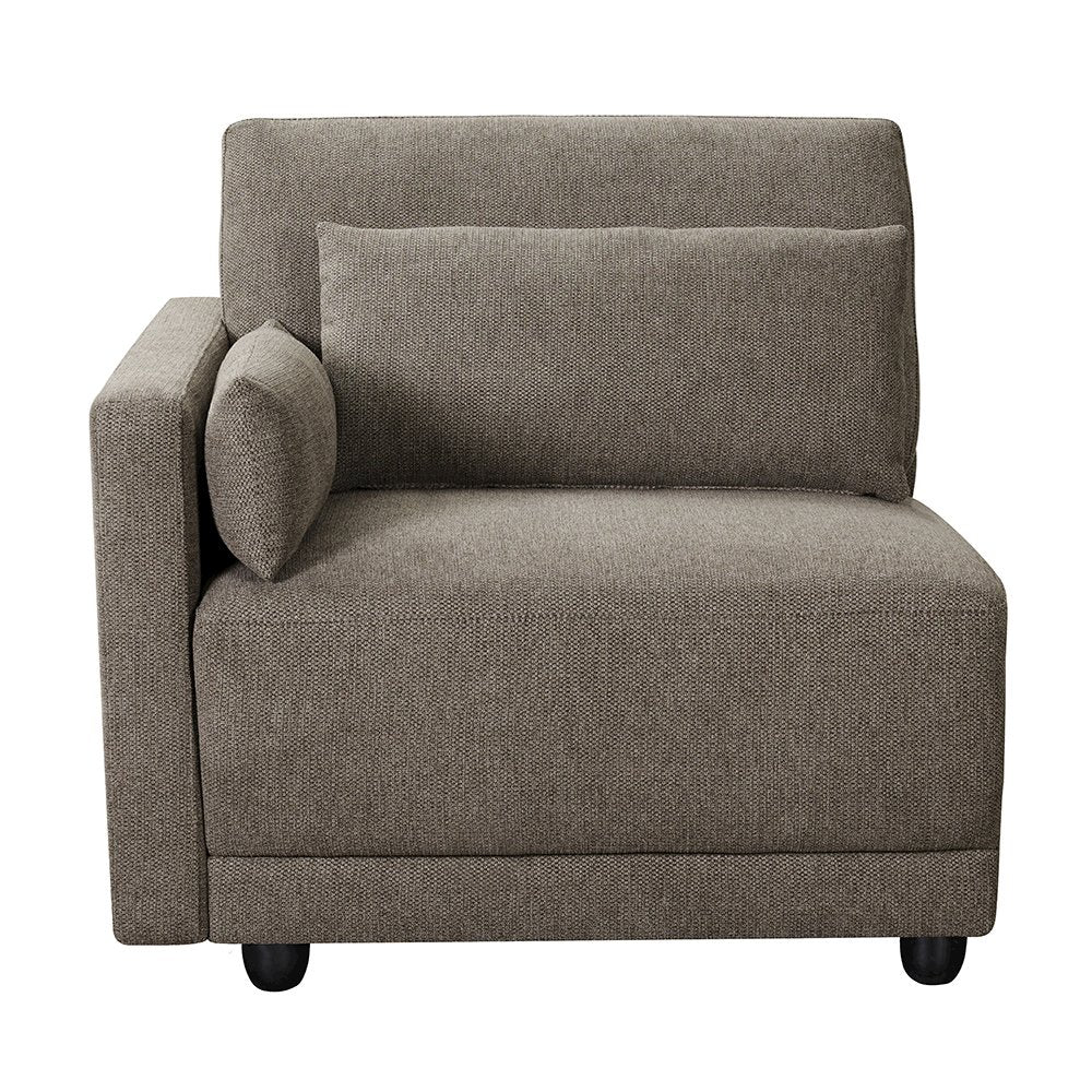 Rylie Modular - LF Chair w/3 Pillows, Brown Linen