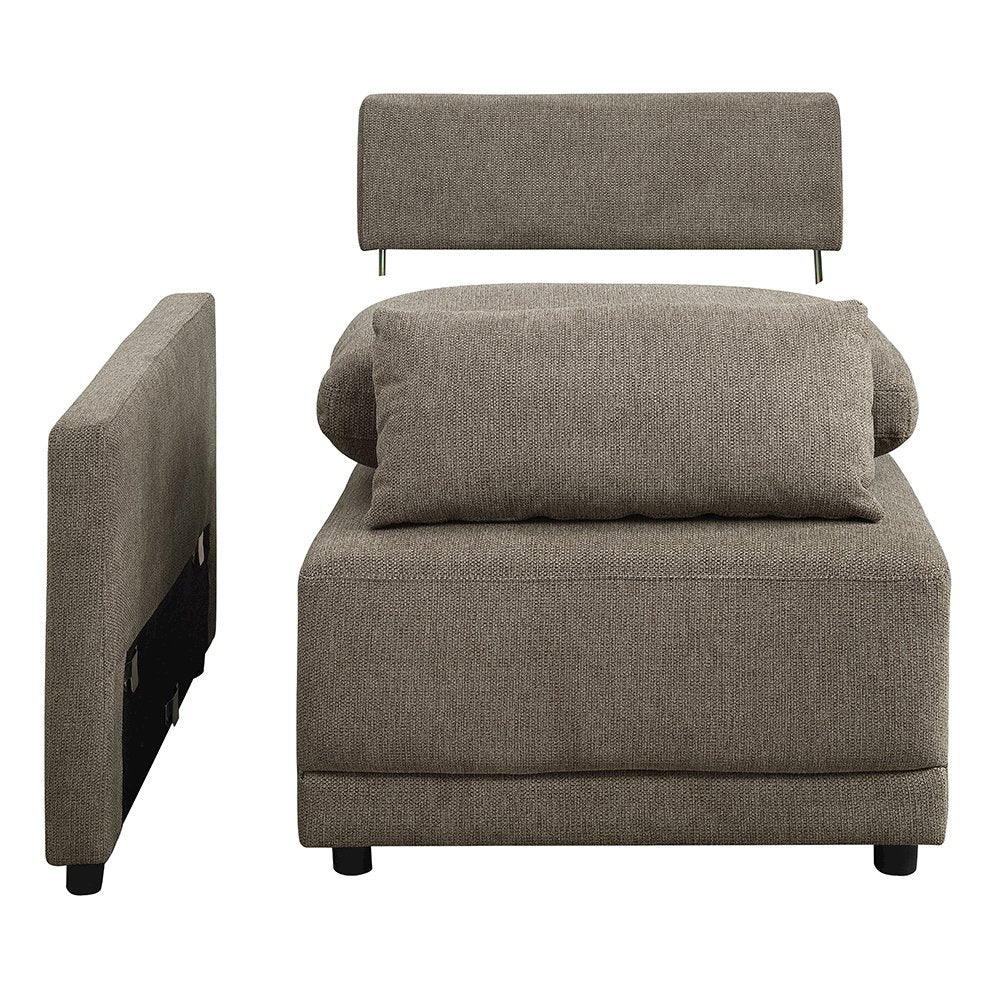 Rylie Modular - LF Chair w/3 Pillows, Brown Linen