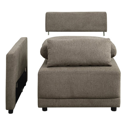 Rylie Modular - LF Chair w/3 Pillows, Brown Linen