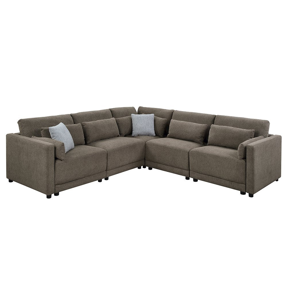 Rylie Modular - LF Chair w/3 Pillows, Brown Linen