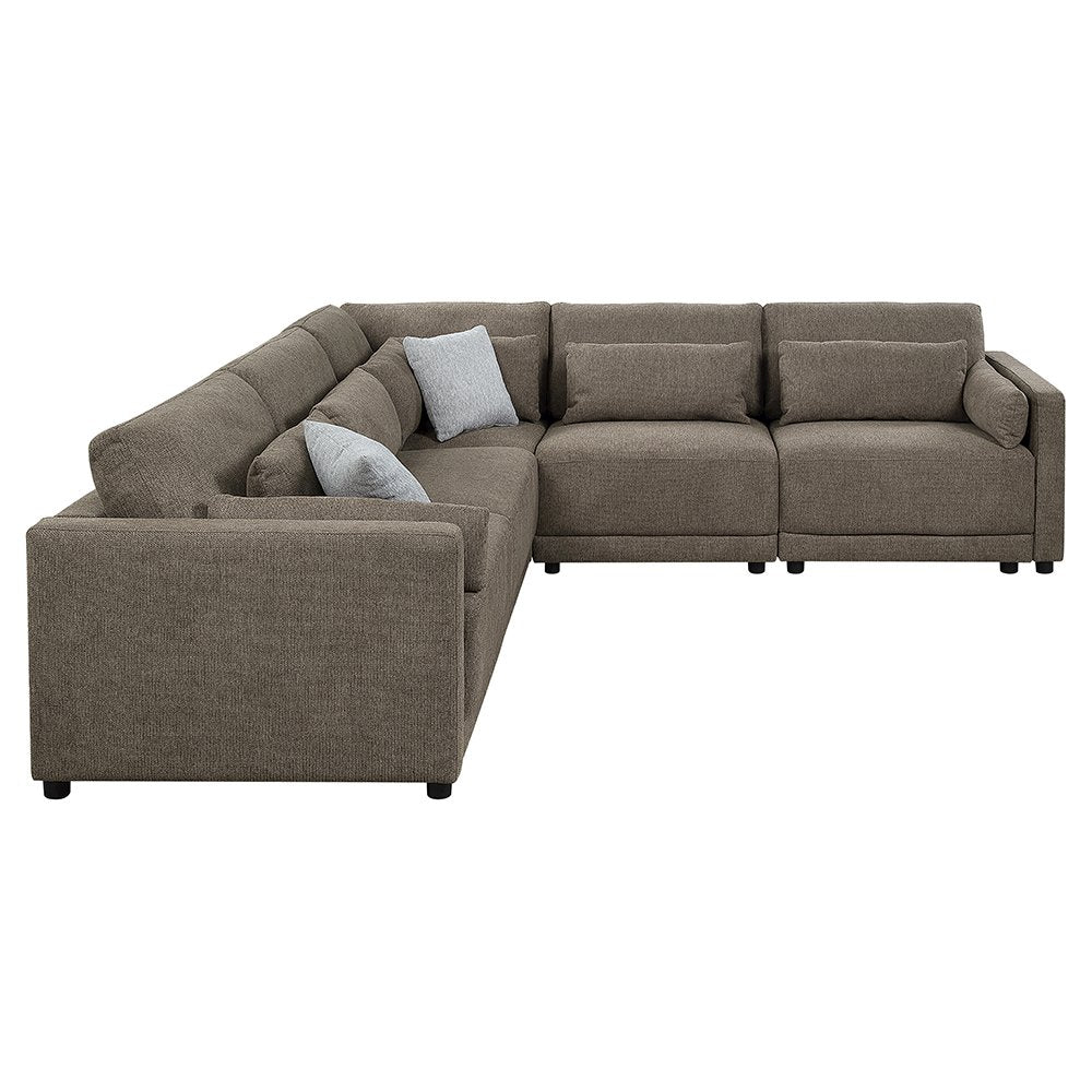 Rylie Modular - LF Chair w/3 Pillows, Brown Linen