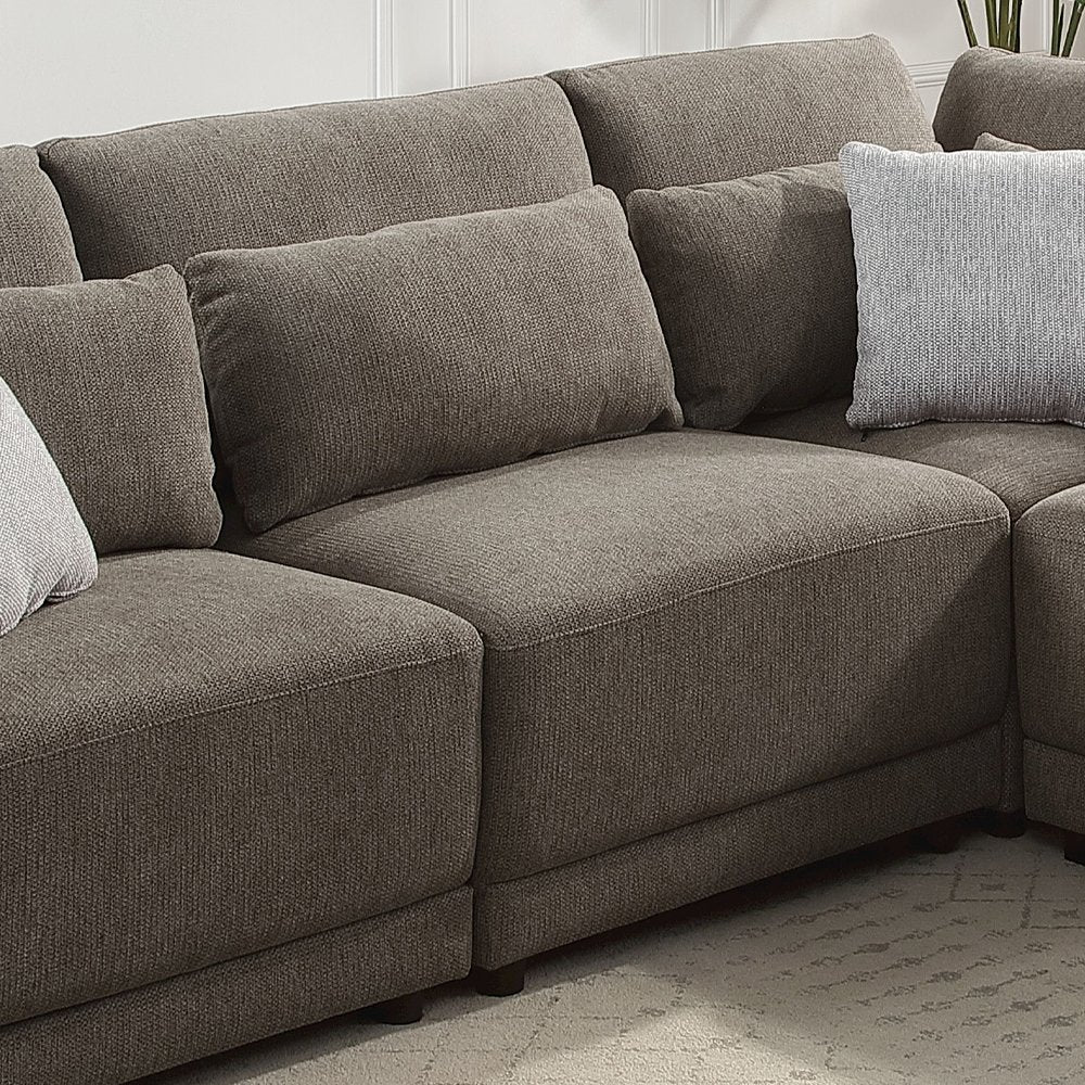 Rylie Modular - Armless Chair w/Pillow, Brown Linen