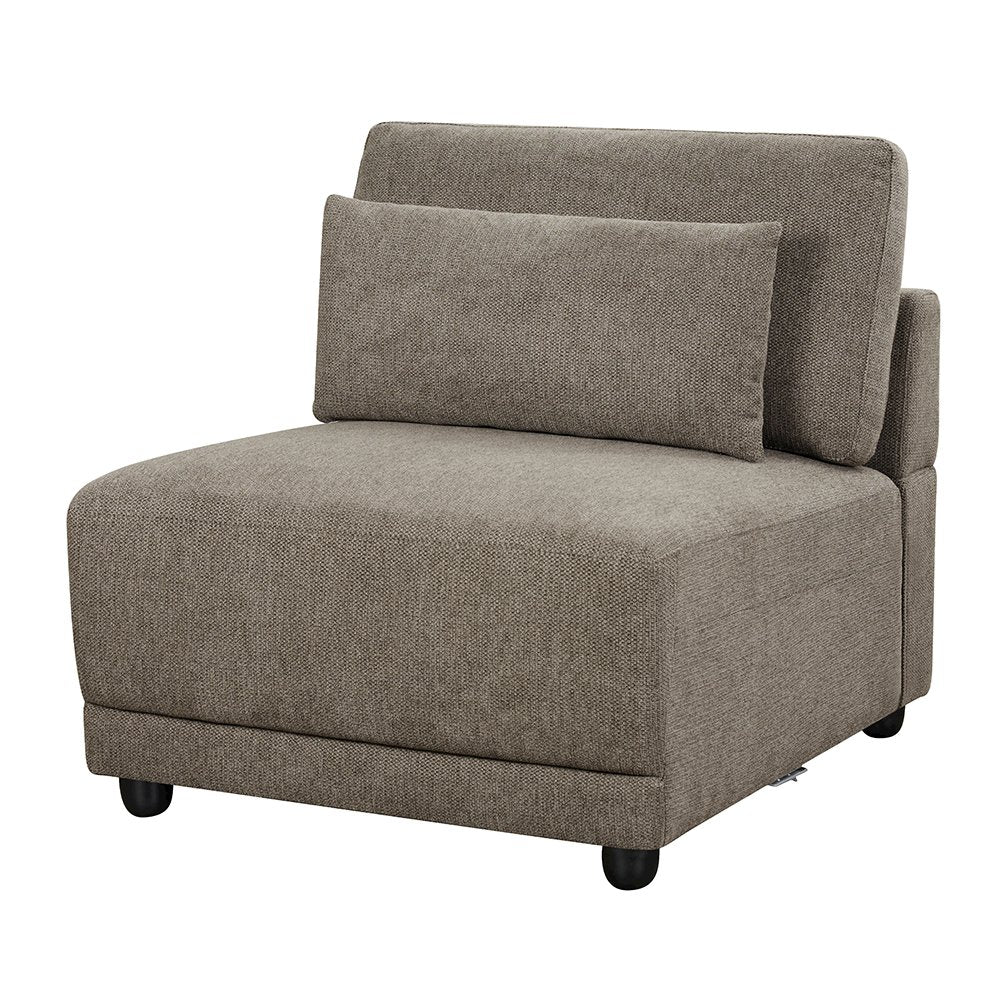 Rylie Modular - Armless Chair w/Pillow, Brown Linen