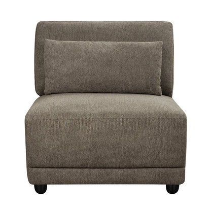 Rylie Modular - Armless Chair w/Pillow, Brown Linen