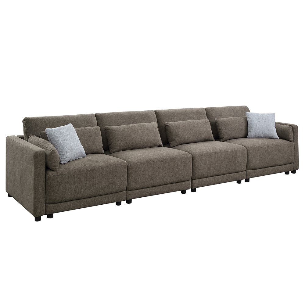 Rylie Modular - Armless Chair w/Pillow, Brown Linen