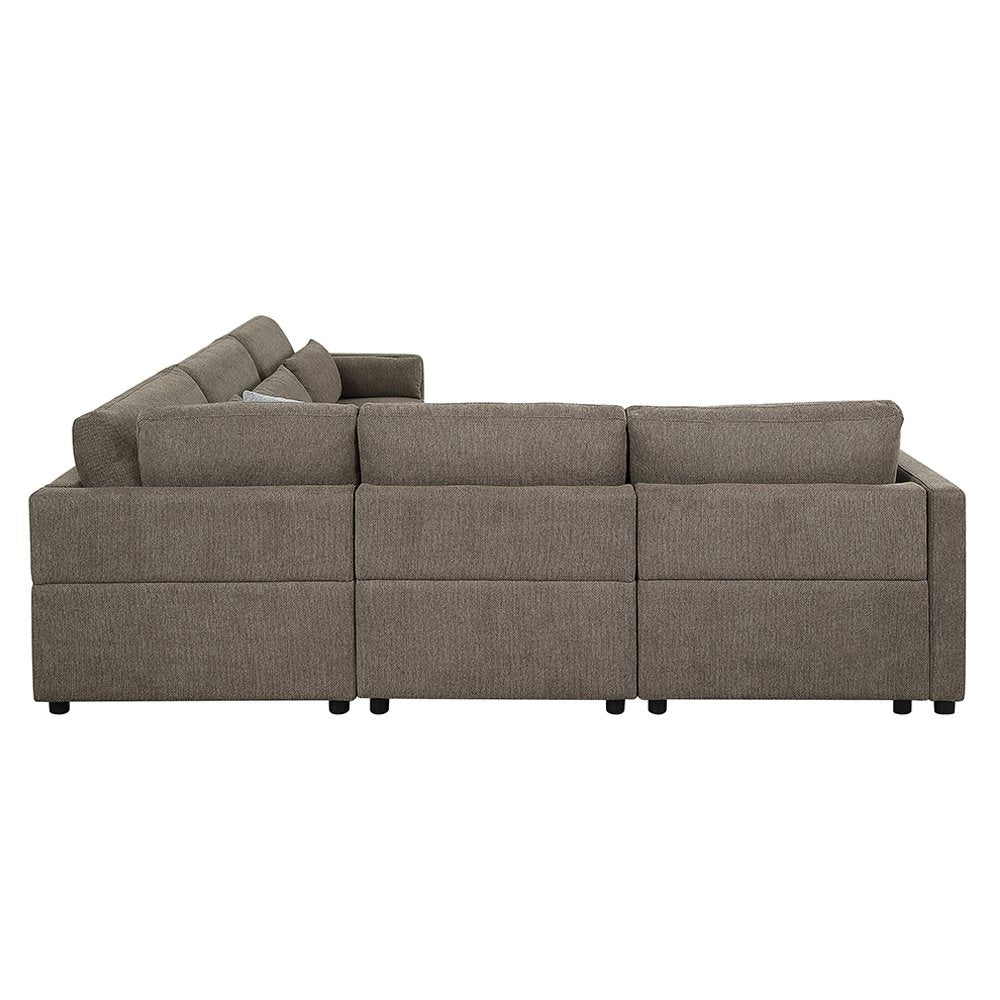 Rylie Modular - Armless Chair w/Pillow, Brown Linen