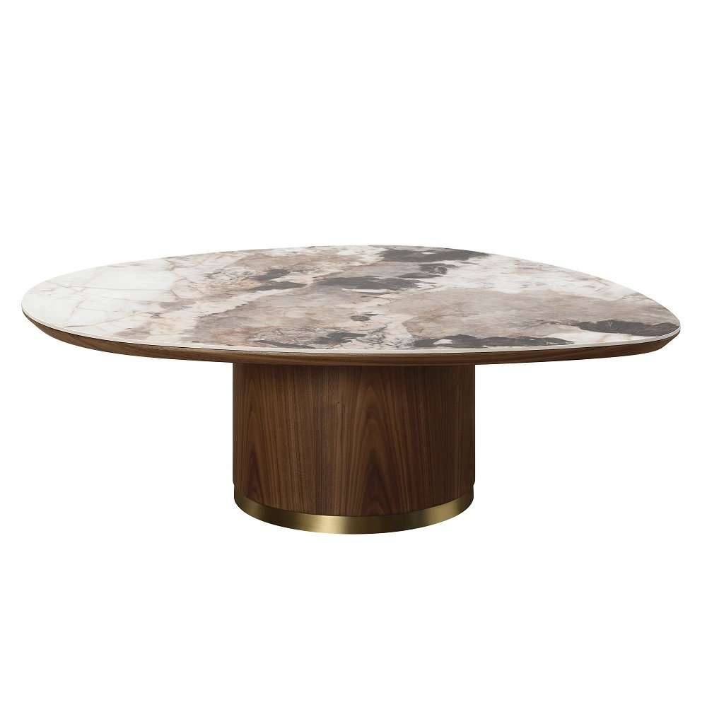 Willene Coffee Table w/Ceramic Top, Ceramic Top & Dark Oak