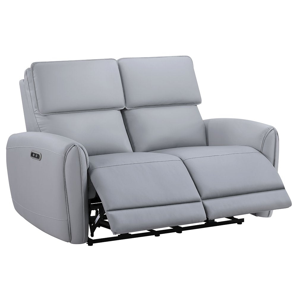 Jeromie Power Motion Loveseat w/USB Port, Gray Leatherette