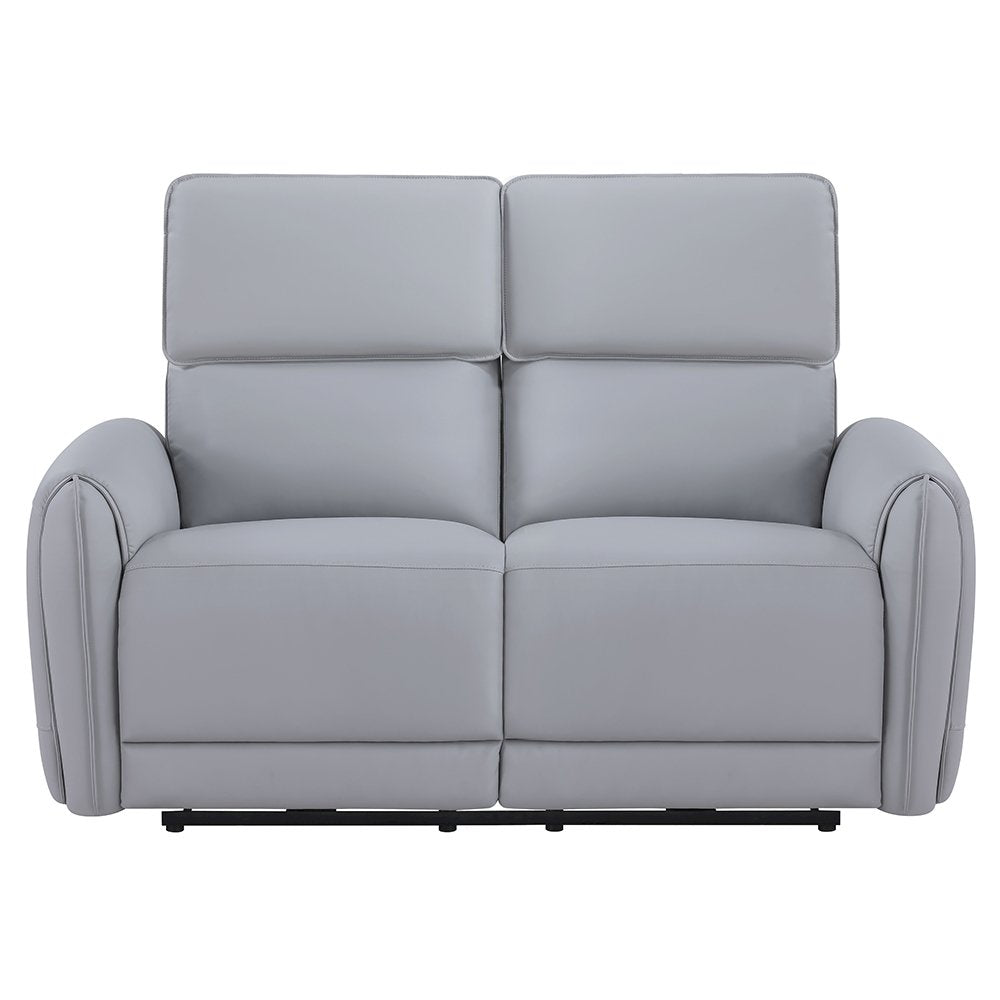 Jeromie Power Motion Loveseat w/USB Port, Gray Leatherette