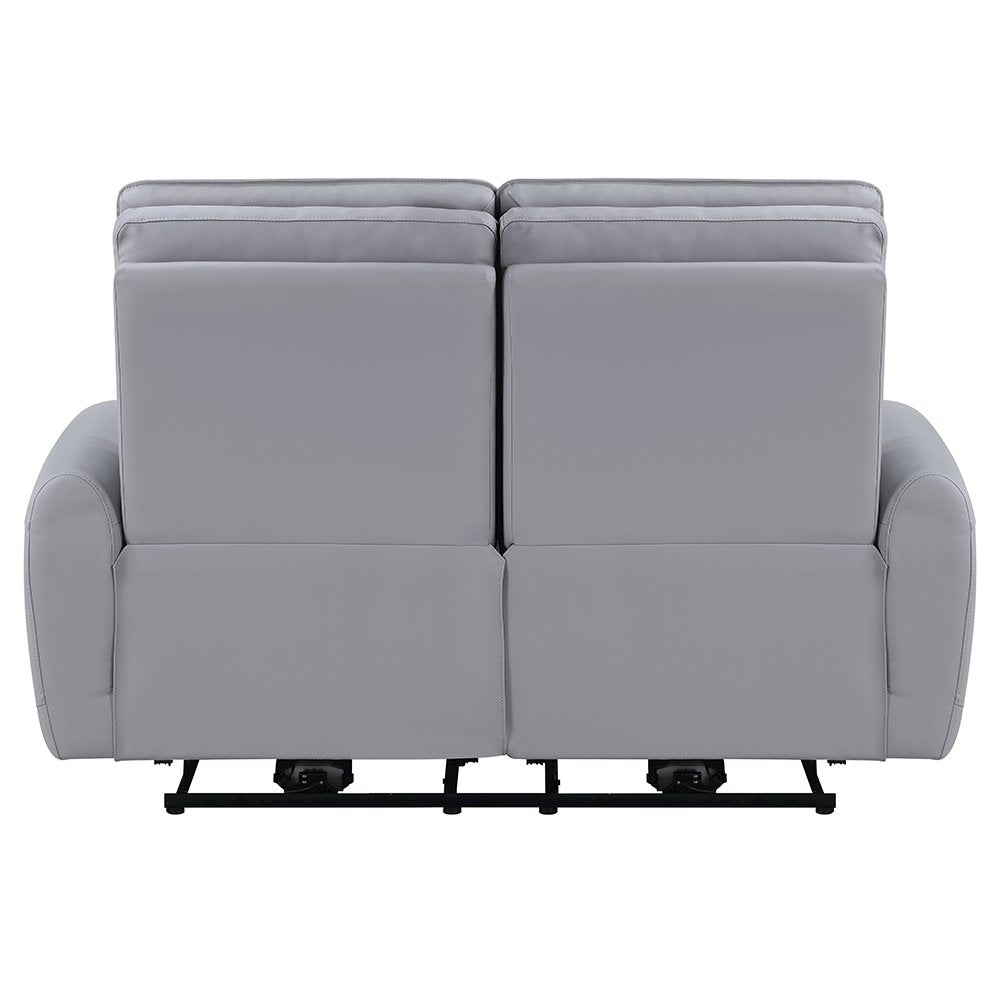 Jeromie Power Motion Loveseat w/USB Port, Gray Leatherette