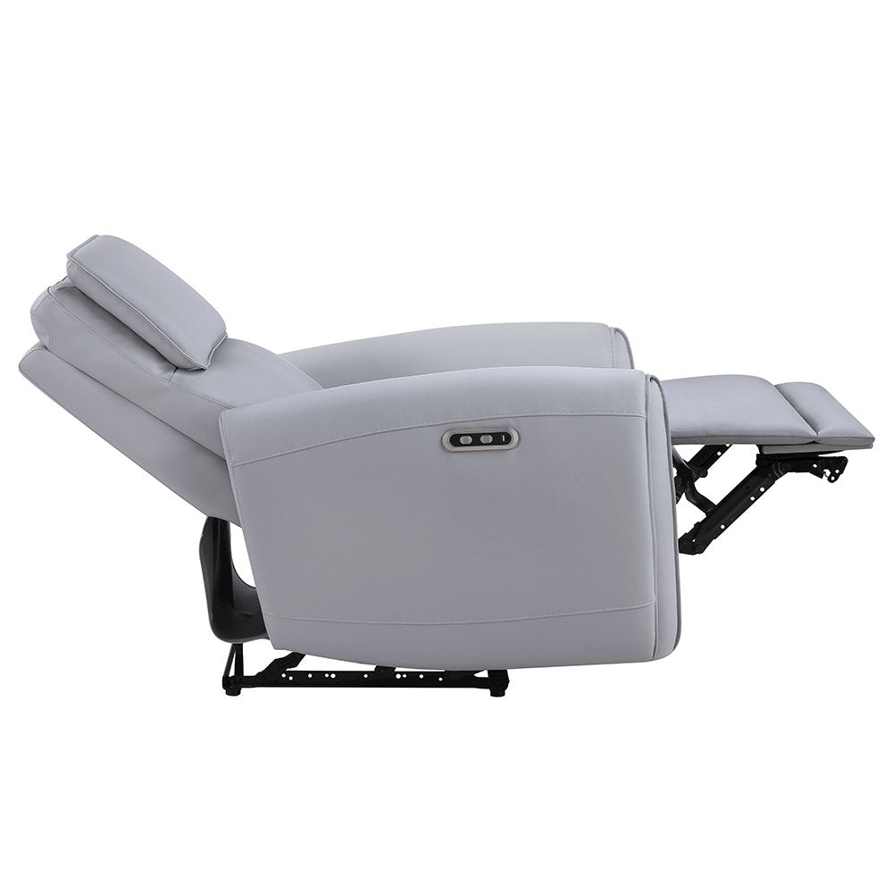 Jeromie Power Motion Recliner w/USB Port, Gray Leatherette