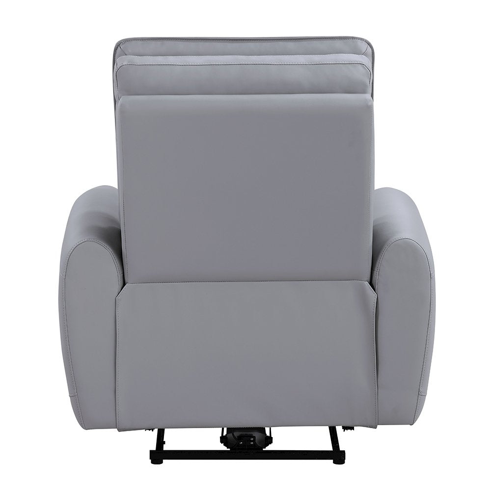 Jeromie Power Motion Recliner w/USB Port, Gray Leatherette