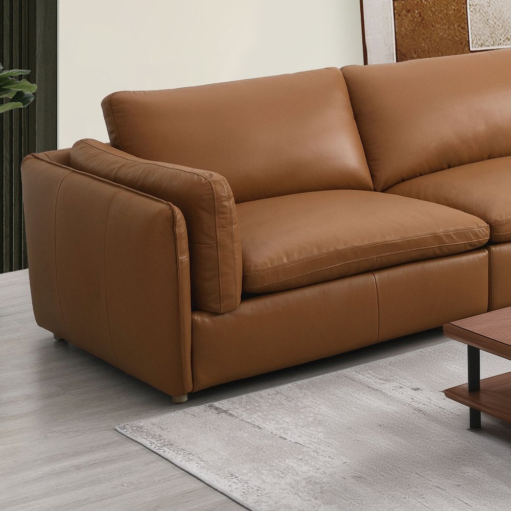 Brighton Modular - LF Arm Chair, Brown Top Grain Leather