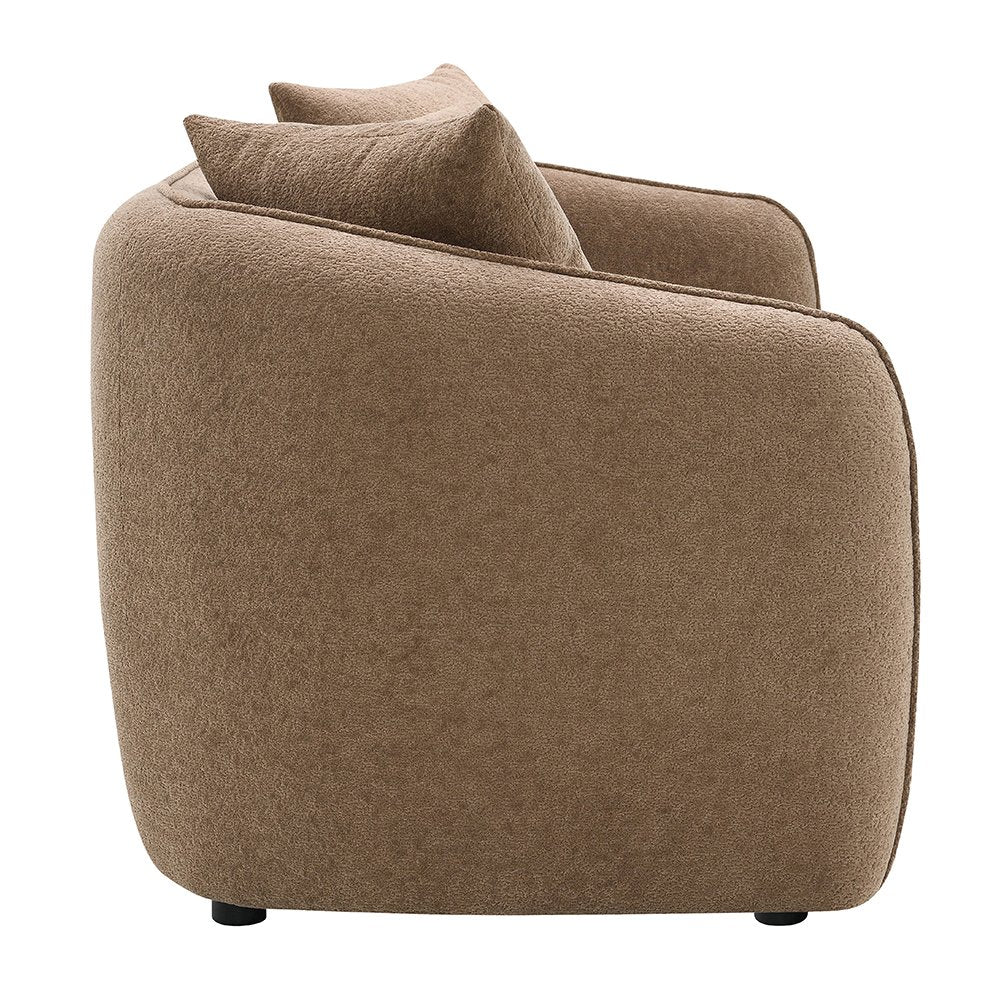 Keith Sofa w/3 Pillows, Brown Chenille