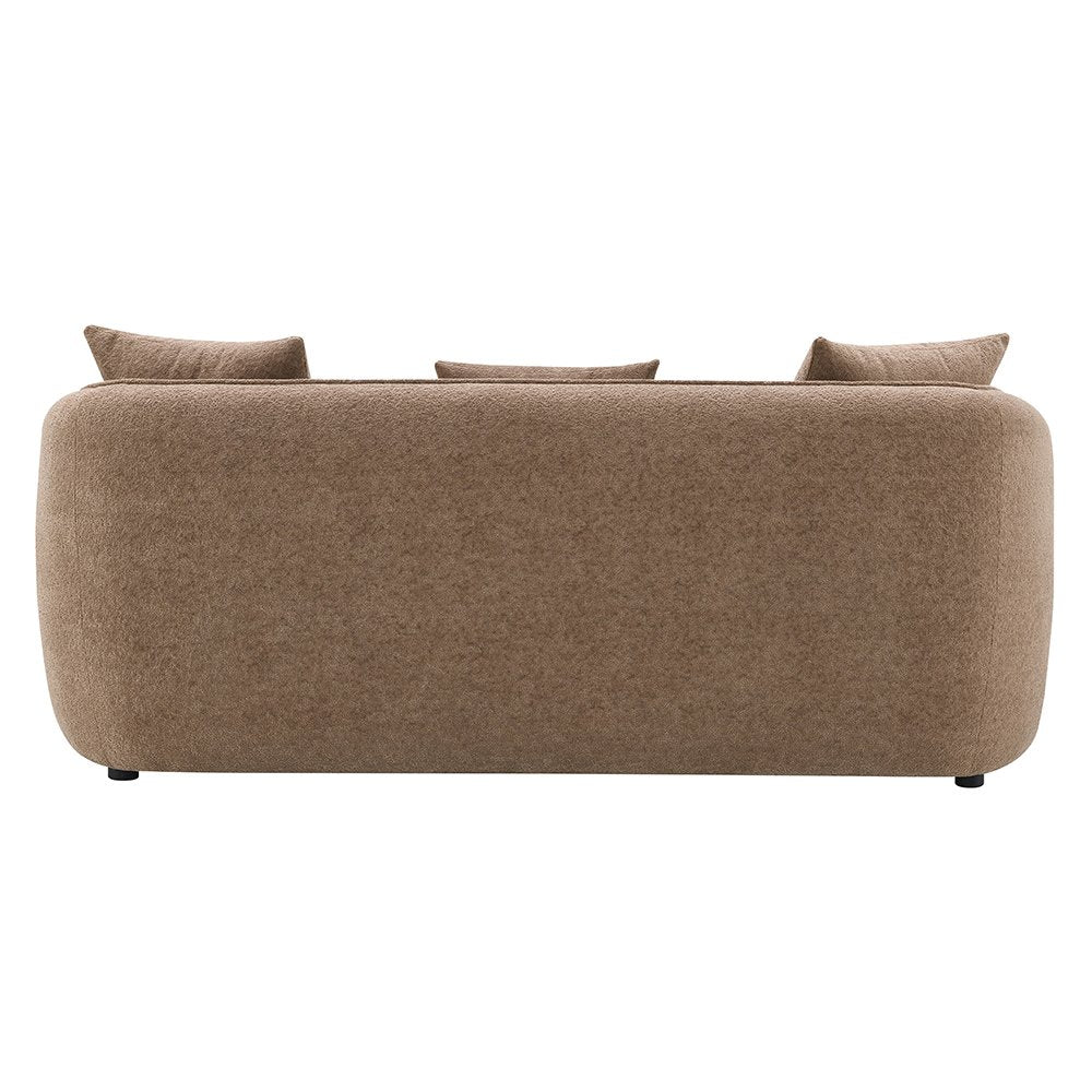 Keith Sofa w/3 Pillows, Brown Chenille