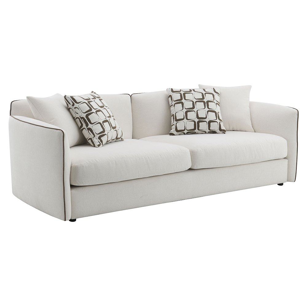 Yolanda Sofa w/4 Pillows, Beige Chenille
