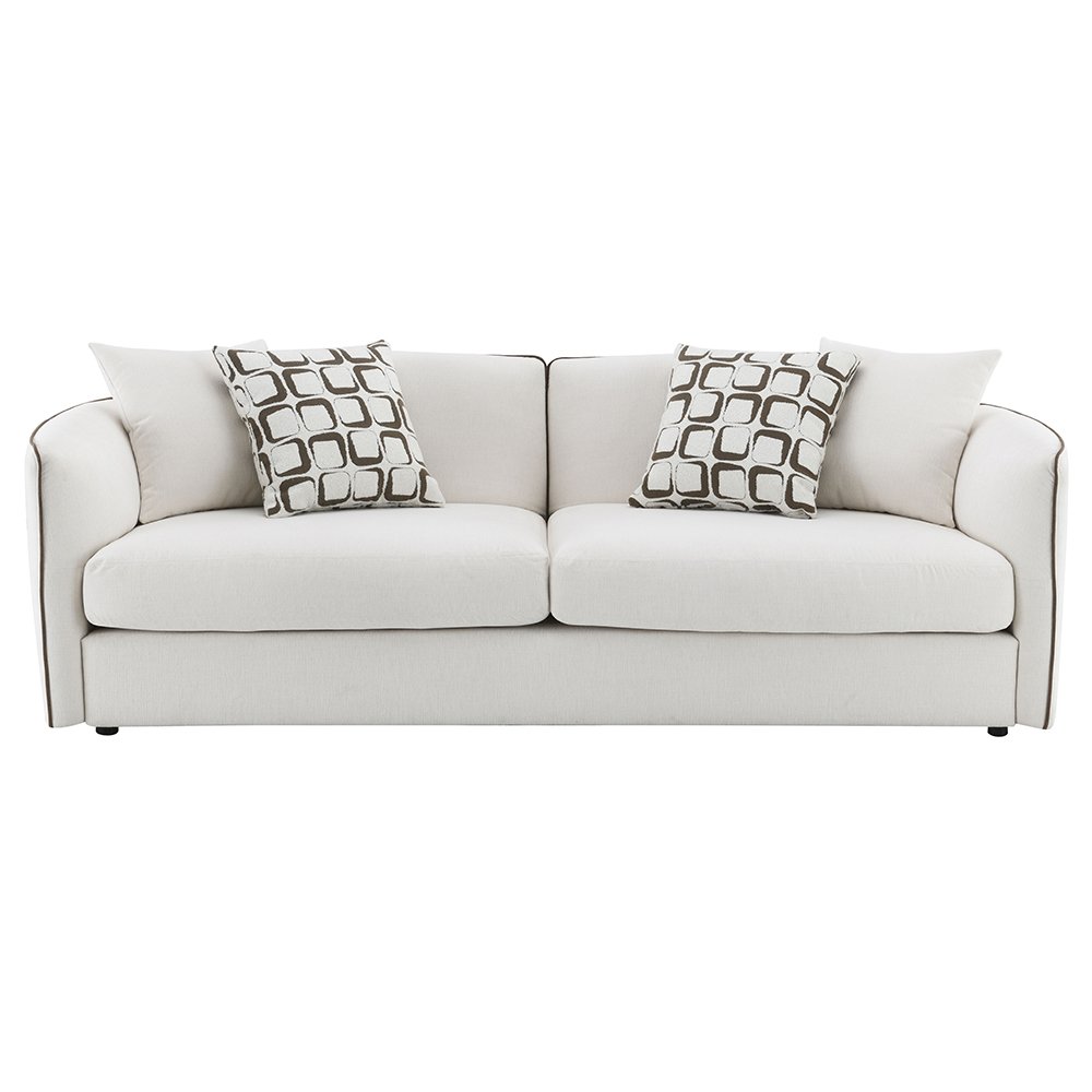 Yolanda Sofa w/4 Pillows, Beige Chenille