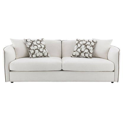 Yolanda Sofa w/4 Pillows, Beige Chenille