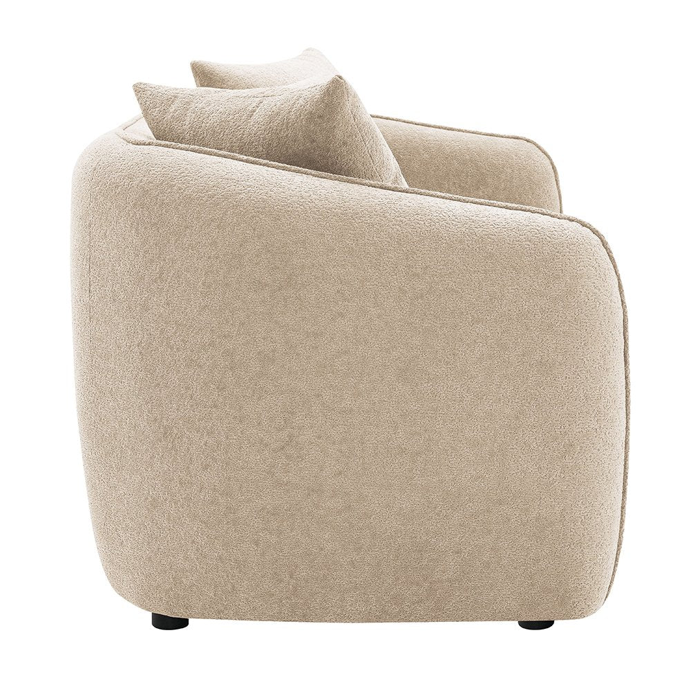 Keith Sofa w/3 Pillows, Beige Chenille