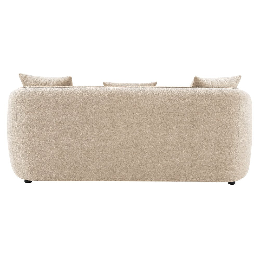 Keith Sofa w/3 Pillows, Beige Chenille