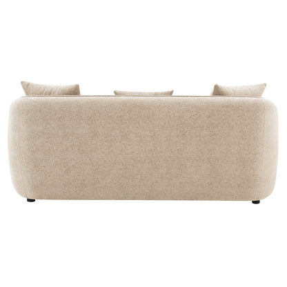 Keith Sofa w/3 Pillows, Beige Chenille