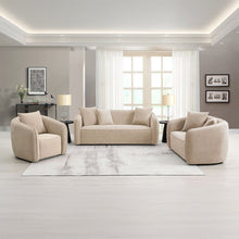 Keith Sofa w/3 Pillows, Beige Chenille